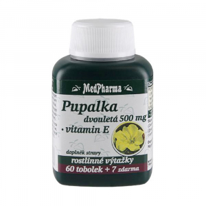 MedPharma Pupalka dvouletá 500 mg + vitamín E 67 tobolek MedPharma Pupalka dvouletá 500 mg + vitamín E 67 tobolek