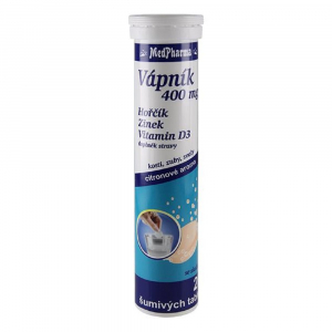 MedPharma Vápník 400 mg Mg + Zn + vit. D tbl. eff. 20 MedPharma Vápník 400 mg Mg + Zn + vit. D tbl. eff. 20