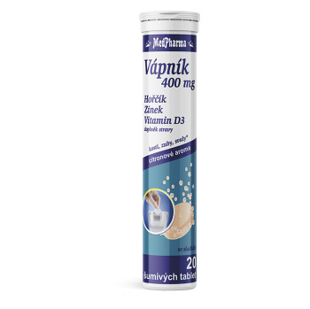 MedPharma Vápník 400 mg Mg + Zn + vit. D tbl. 20 (Vícesložkové minerály) - Vícesložkové