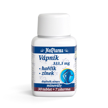 MEDPHARMA Vápník + hořčík + zinek 37 tablet (Vitamíny na pleť) - Vícesložkové