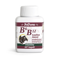 MEDPHARMA Vitamín B6 + B12 + kyselina listová 107 kapslí