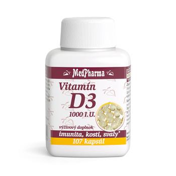 MEDPHARMA Vitamin D3 1000 I.U. 107 tobolek (Vitamín D) - Jednosložkové