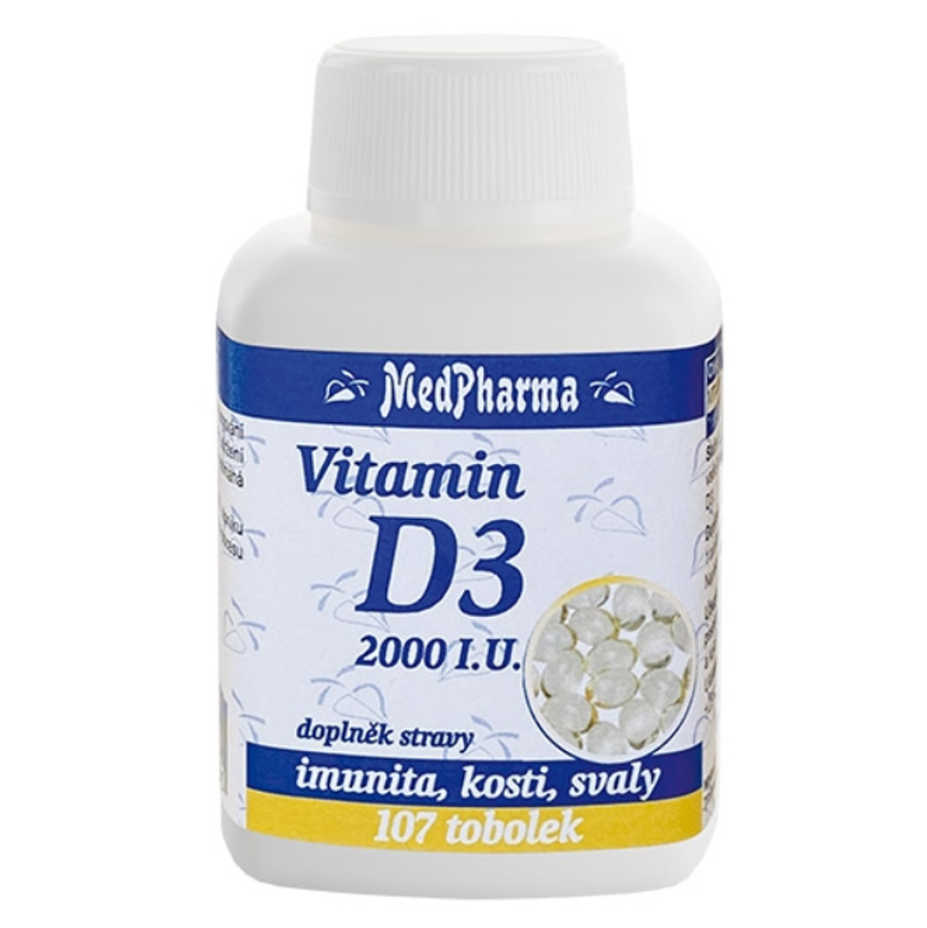 Levně MEDPHARMA Vitamin D3 2000 I.U. 107 tobolek