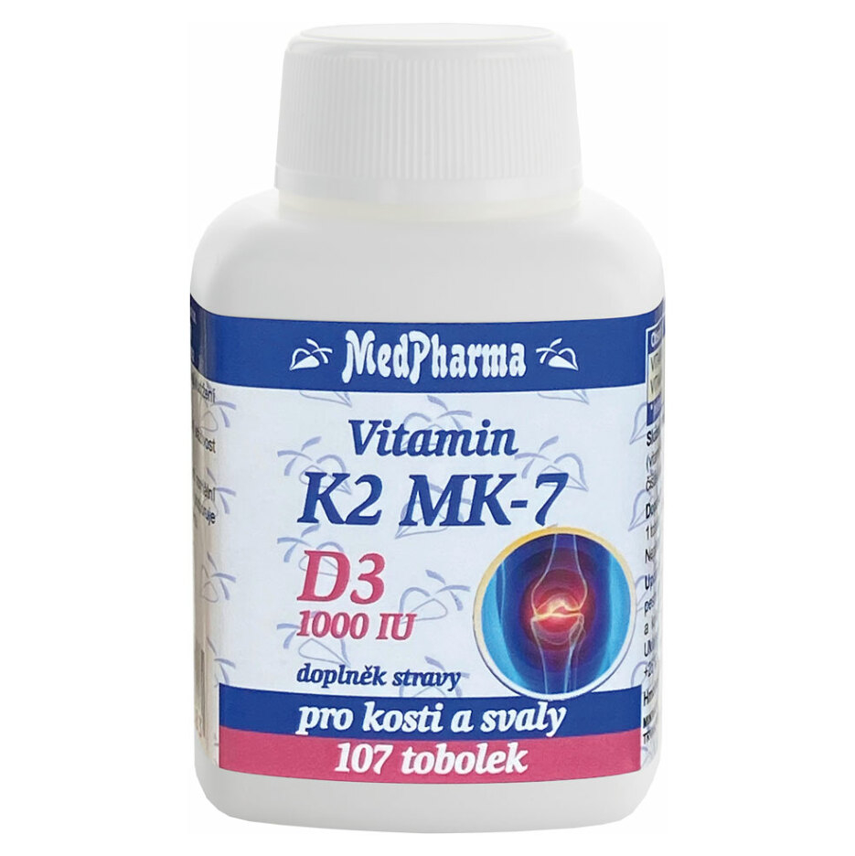 E-shop MEDPHARMA Vitamin K2 MK7 + D3 1000 IU 107 tobolek, poškozený obal