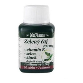 MEDPHARMAZelený čaj 200 mg + vitamin E + sel en + zinek 37 tablet