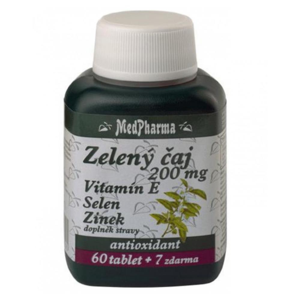 Levně MEDPHARMA Zelený čaj 200 mg + vitamin E + sel en + zinek 67 tablet