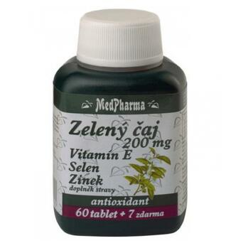 MEDPHARMA Zelený čaj 200 mg + vitamin E + sel en + zinek 67 tablet