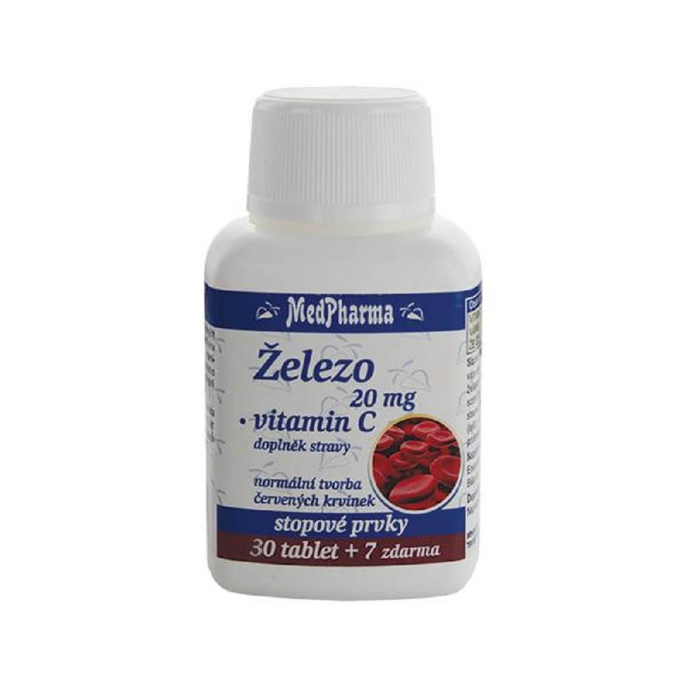 Obrázek MedPharma Železo 20 mg + vitamín C tbl.37