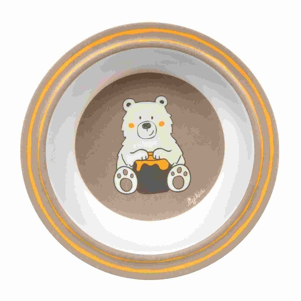E-shop SIGIKID Melamin baby mistička Honi Boni Bear medvěd se silikonem 15,5 cm
