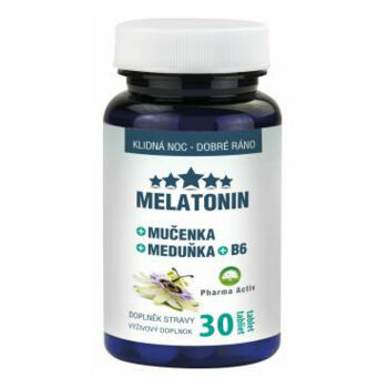 PHARMA ACTIV Melatonin Mučenka Meduňka B6 30 tablet