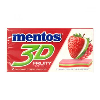 Mentos žvýkačka 3D jahoda 7ks