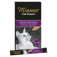 MIAMOR Malt&Cheese krémová sýrová svačinka pro kočky 6x15 g
