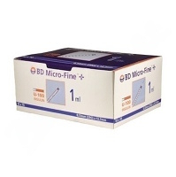 MICROFINE Insulinová stříkačka 1ml U100 BD 100 kusů