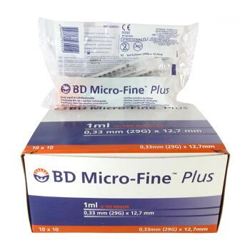 Microfine insulinová stříkačka 1ml U100 BD 100ks