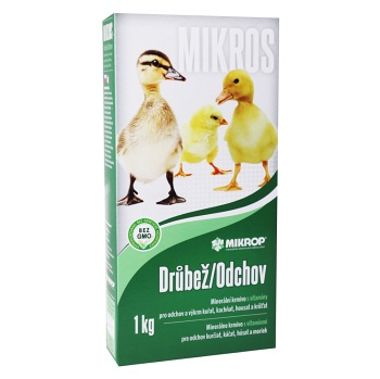 MIKROP Mikros Drůbež prášek 1 kg (Veterinární doplňky stravy pro ptáky)