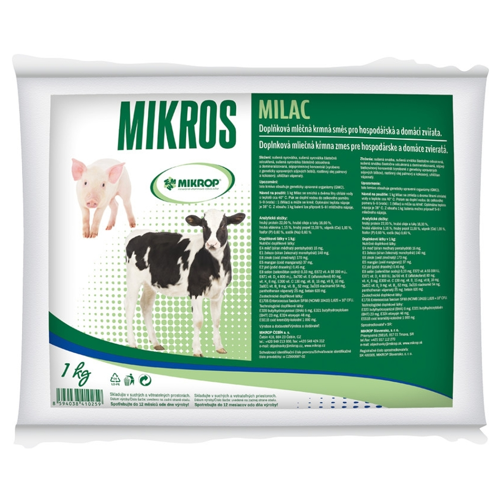 Levně MIKROP Milac krmné mléko štěně/kotě/tele/sele 3kg