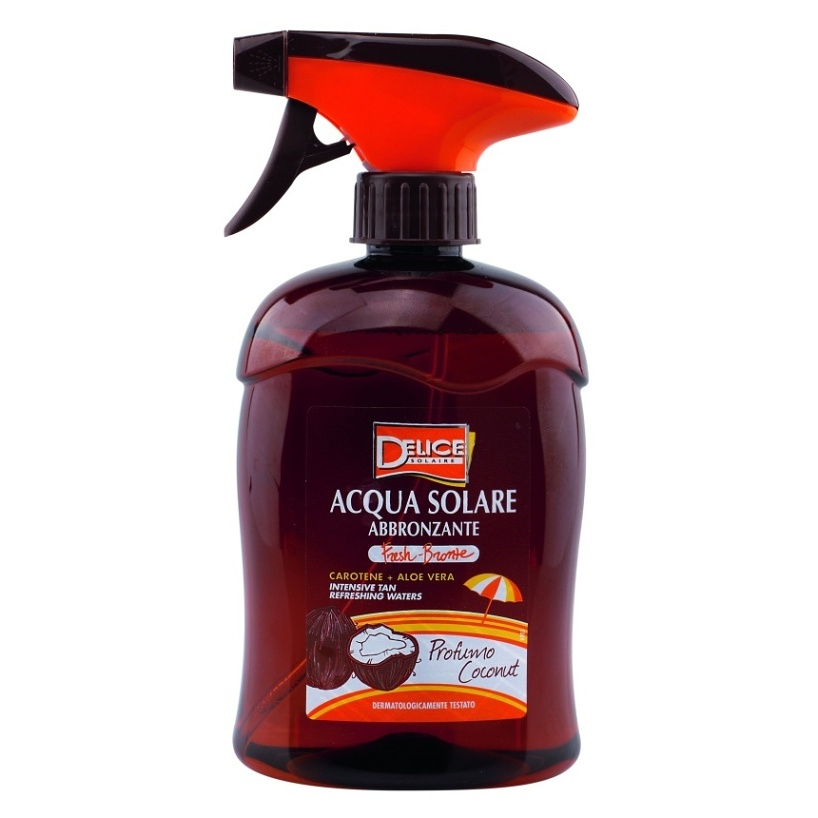 DELICE SOLAIRE Opalovací voda Fresh Bronze s vůní kokosu 500 m