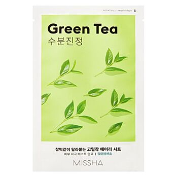 MISSHA Airy fit sheet mask green tea plátýnková maska 19 g (Korejské pleťové masky) - Hydratační, Vyživující, Zklidňující