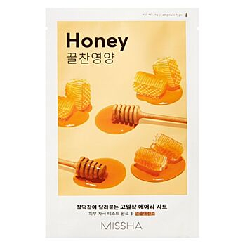 MISSHA Airy fit sheet mask honey plátýnková maska 19 g (Korejské pleťové masky) - Hydratační, Rozjasňující, Vyživující