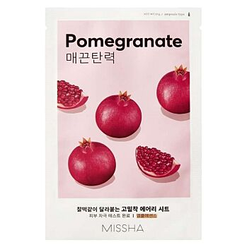 MISSHA Airy fit sheet mask pomegranate plátýnková maska 19 g (Korejské pleťové masky) - Hydratační, Rozjasňující, Zklidňující, Zpevňující