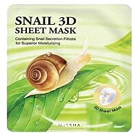MISSHA Snail 3D sheet mask pleťová maska 23 g