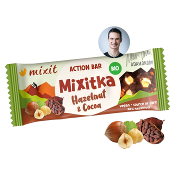 MIXIT Action mixitka Adama Ondry lískový oříšek a kakao BIO 34 g (Tyčinky) - Slané, BIO