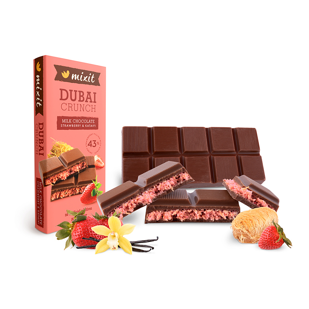 MIXIT Dubajská čokoláda s jahodovou náplní 70 g
