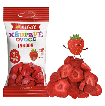 MIXIT Křupavé ovoce do kapsy jahoda 13 g (Sušené jahody) - Jednosložkové