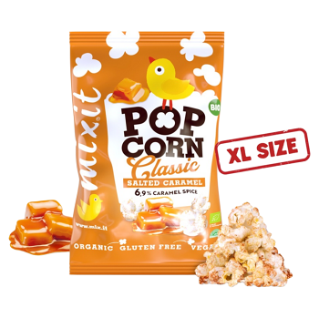 MIXIT Velký pocorn slaný karamel BIO 75 g (Zdravé křupky) - Sladké, Slané, BIO