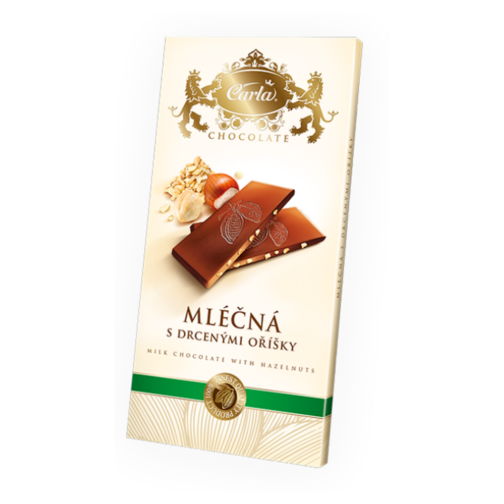 Levně CARLA Mléčná čokoláda s drcenými oříšky 80 g