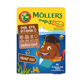 MÖLLER´S Omega 3 želé rybičky Cola 45 kusů (Vitamíny a multivitamíny pro děti) - Vícesložkové