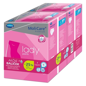 MOLICARE Lady Pants inkontinenční kalhotky 7 kapek L 2x7 kusů (Inkontinenční kalhotky natahovací)