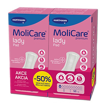 MOLICARE Lady inkontinenční vložky 0,5 kapek duopack 2x28ks (Inkontinenční vložky)