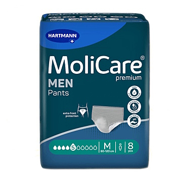 MOLICARE Men pants absorpční prádlo pro muže 5 kapek velikost M 8 kusů (Inkontinenční kalhotky natahovací)