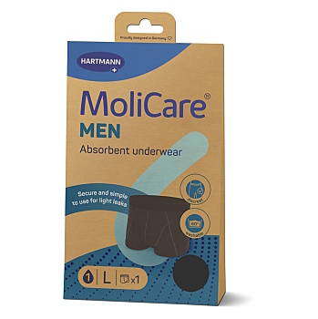 MOLICARE MEN Absorpční spodní prádlo L 1 kus + vložky X-change 5 kusů (Pratelné inkontinenční prádlo)