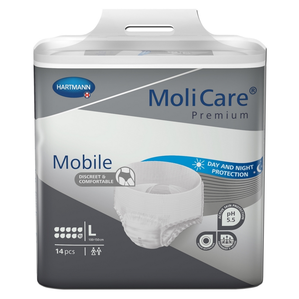 E-shop MOLICARE Mobile 10 kapek inkontinenční kalhotky vel. L 14 kusů