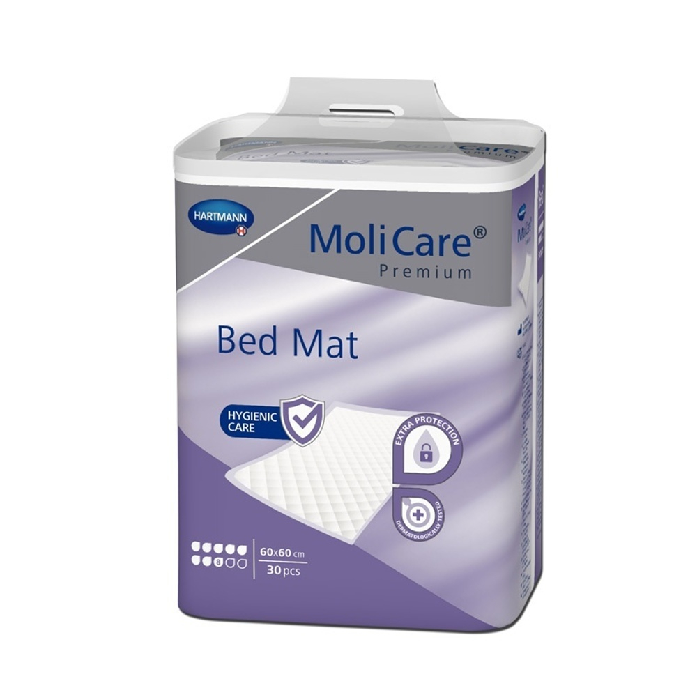 Obrázek MOLICARE Bed Mat Inkontinenční podložka 8 kapek 60 x 60 cm 30 kusů
