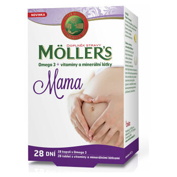 MÖLLER´S Mama Omega 3 28 kapslí + vitamíny a minerály 28 tablet, expirace