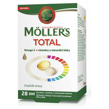 MÖLLER´S Total Omega 3 28 kapslí + vitamíny a minerály 28 tablet