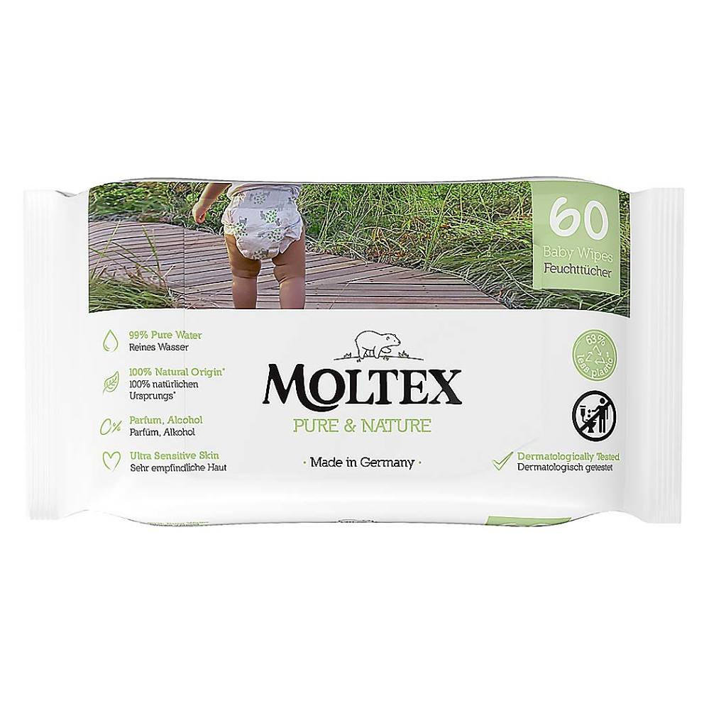 E-shop MOLTEX Pure & Nature EKO vlhčené ubrousky na bázi vody 60 ks