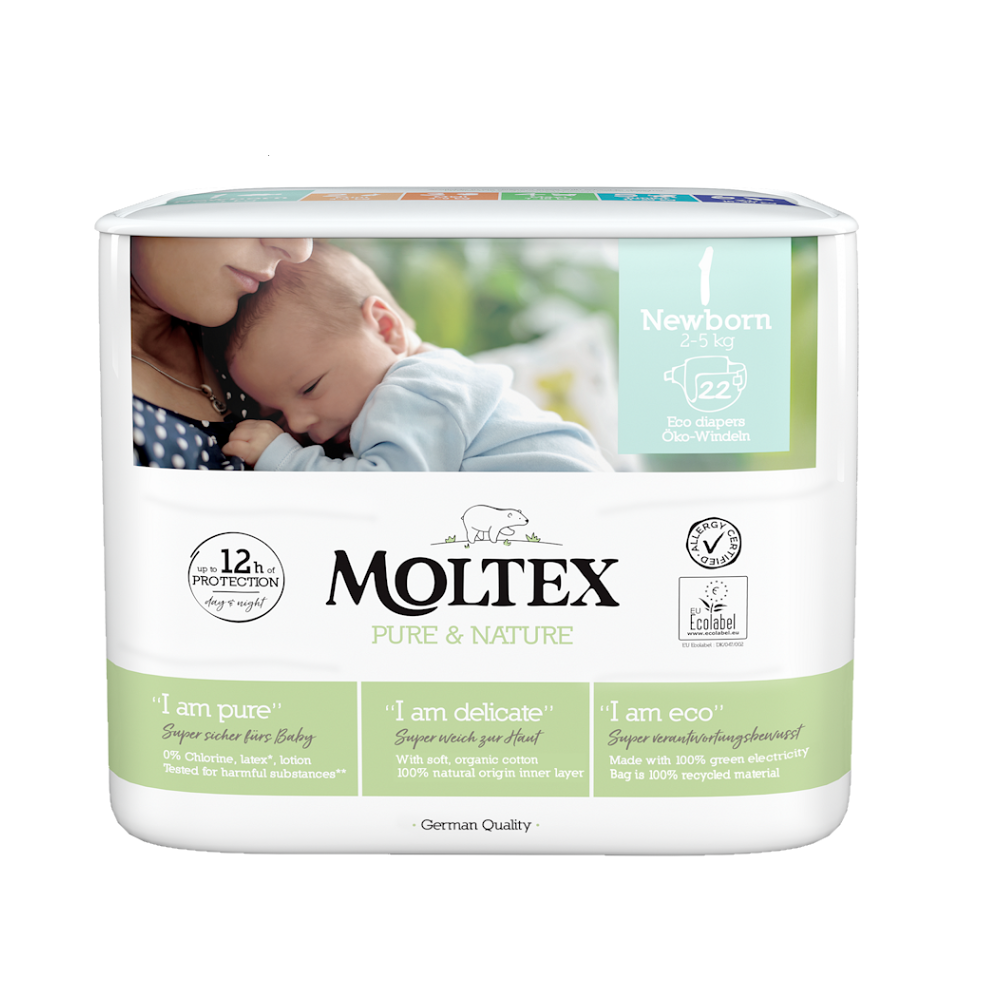 MOLTEX Pure & Nature Newborn 2-5 kg 22 kusů