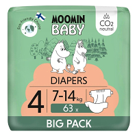 MOOMIN BABY 4 Eko plenky maxi 7-14 kg 63 kusů