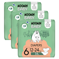 MOOMIN Baby 6 eko pleny měsíční balení maxi 12–24 kg 102 kusů