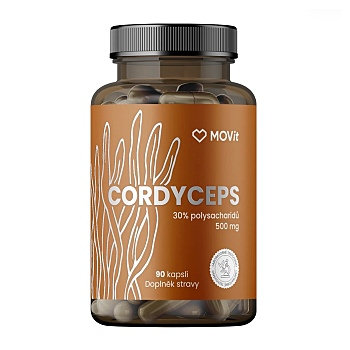 MOVIT Cordyceps 30% polysacharidů 500 mg 90 kapslí (Cordyceps, housenice čínská) - Jednosložkové