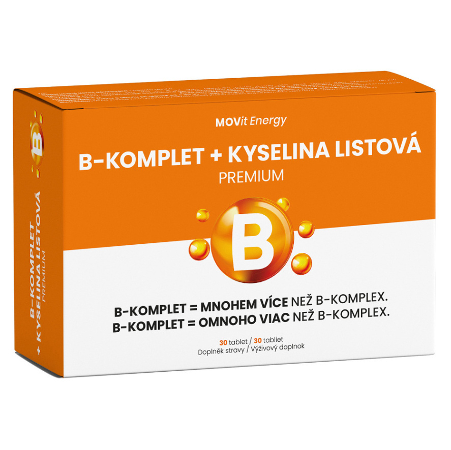 E-shop MOVIT ENERGY B-Komplet + Kyselina listová premium 30 tablet
