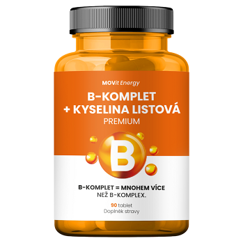 MOVIT ENERGY B-Komplet + kyselina listová premium 90 tablet (Vitamin B -komplex) - Vícesložkové