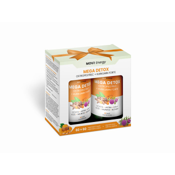 MOVIT ENERGY Mega detox ostropestřec + kurkumin forte DÁRKOVÉ balení 60 + 60 veganských kapslí (Detoxikace celého těla) - Vícesložkové