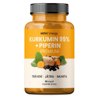 MOVIT ENERGY Kurkumin Extrakt 95 % + Piperin 60 kapslí (Energie a únava) - Vícesložkové