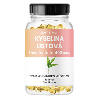 MOVIT ENERGY Kyselina listová L-methylfolát 400 mcg 90 tobolek (Kyselina listová) - Jednosložkové