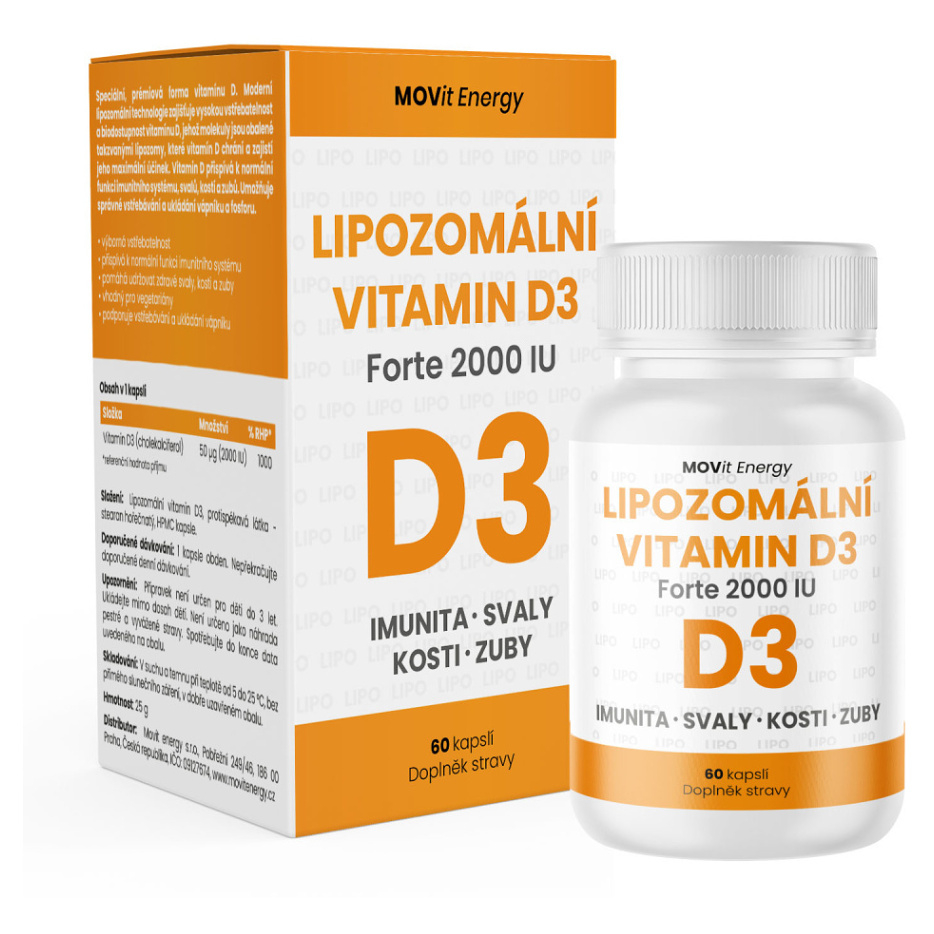 E-shop MOVIT ENERGY Lipozomální vitamin D3 forte 2000 IU 60 vegetariánských kapslí
